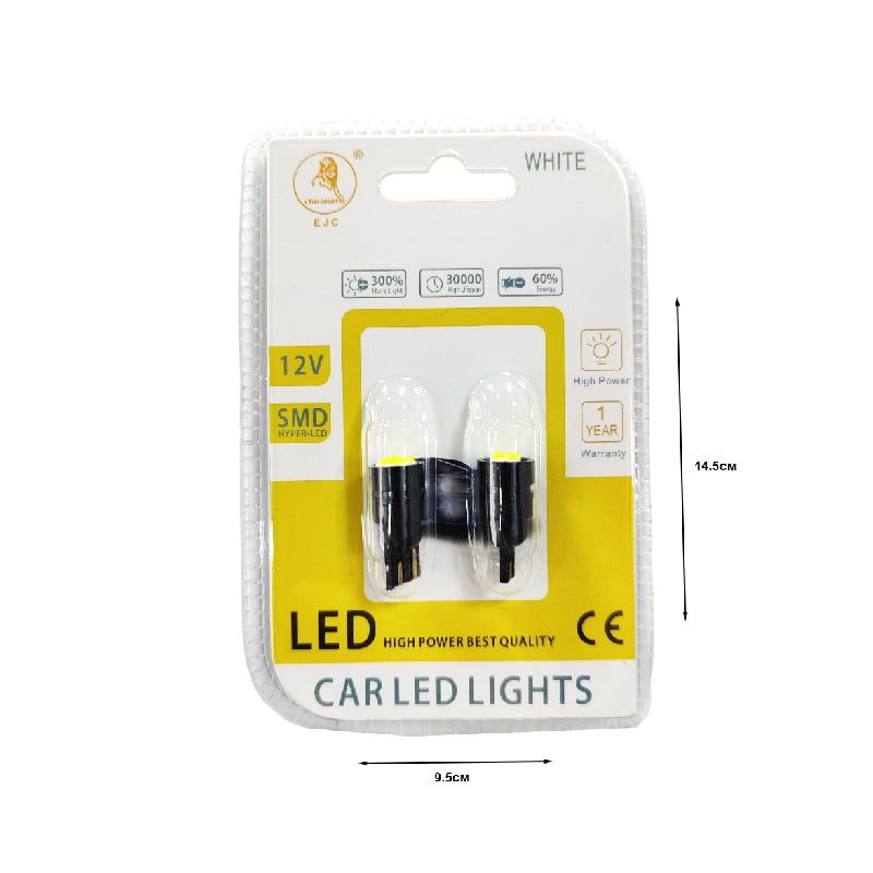 EJC Λάμπες Αυτοκινήτου T10-4LED SMD LED 12v 2τμχ ψυχρό φως - LED light
