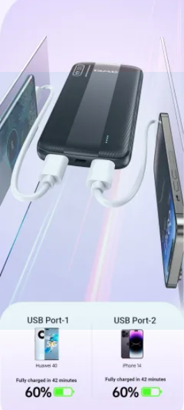 Powerbank - P20K - 10.000mah - AWEI - 009744 - Black