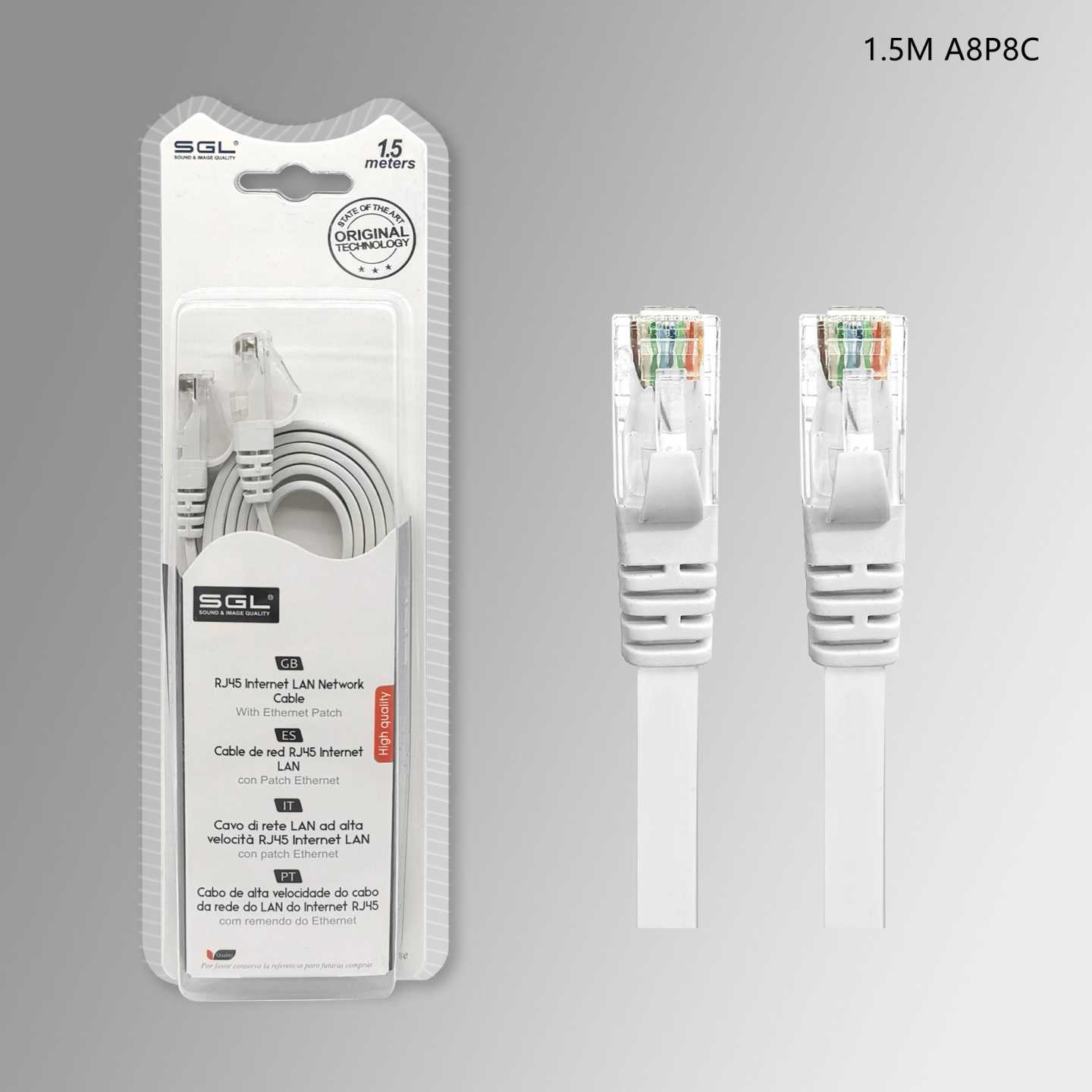 Καλώδιο δικτύου Ethernet - Πλακέ - A8P8C - 1.5m - 096391