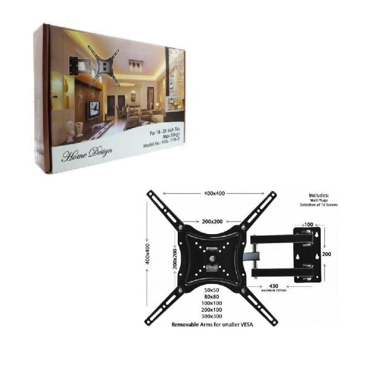 Universal Βάση τηλεόρασης τοίχου 14"-55" έως 50kg HDL-117B-2 - Universal plasma wall mount