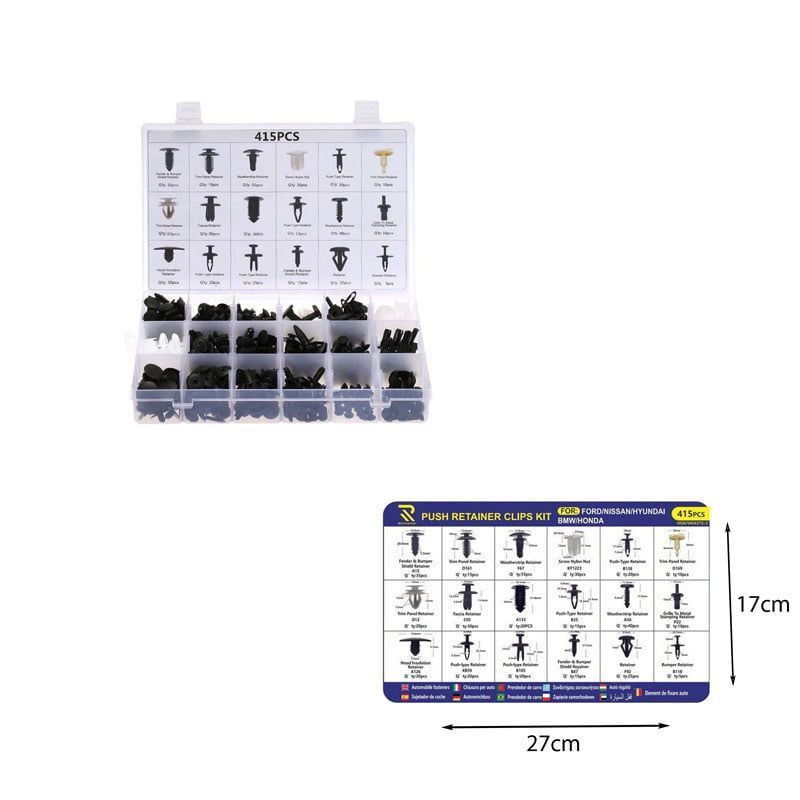 Rchang Κασετίνα με 415 pcs πλαστικά κουμπώματα – κλιπ αυτοκινήτου W06/W04375-2– Push Retainer Clips Kit