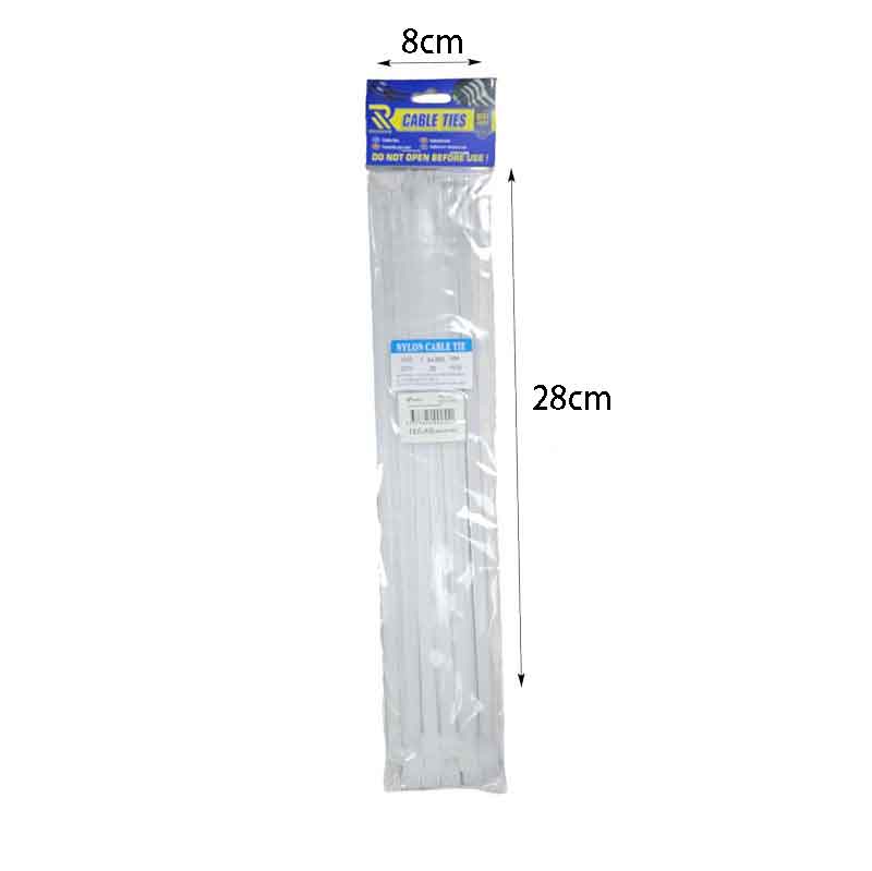 Rchang Δεματικά καλωδίων 3.6x200mm 40τμχ λευκά - White Cable Ties