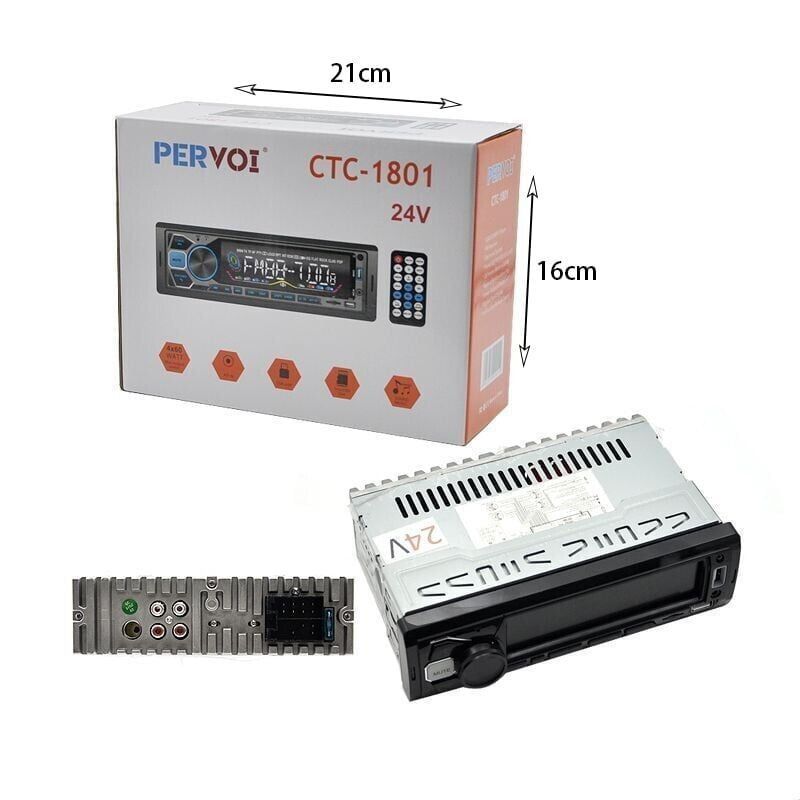 PerVoi MP3 player αυτοκινήτου 1DIN USB, microSD 24V CTC-1801- Car MP3 player