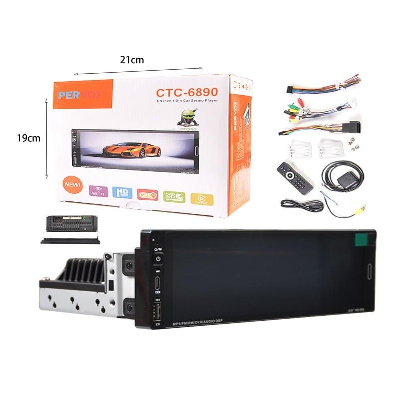 PerVoi οθόνη αυτοκινήτου 6.9" HD αφής 1DIN 2+32GB CTC-6890 - Car stereo player touch screen