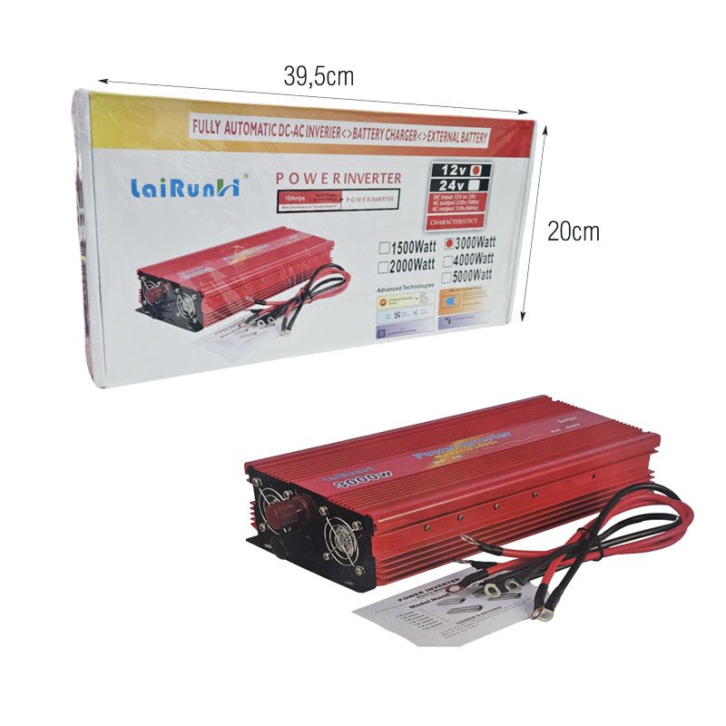 LaiRunH Inverter Αυτοκινήτου 3000W 12V – Power Inverter