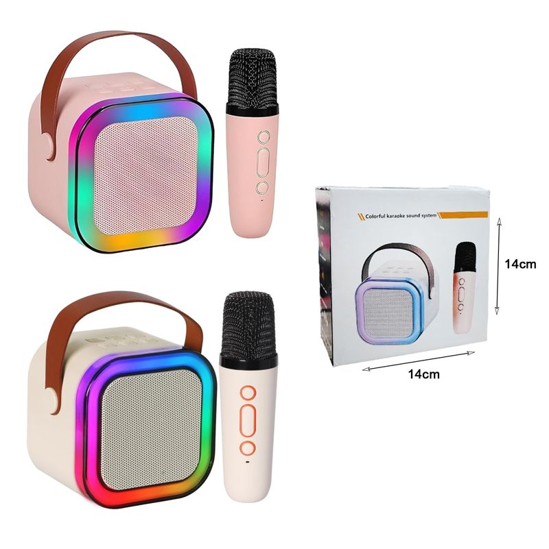 Φορητό Ηχείο με Μικρόφωνο για Καραόκε - Colorful Karaoke Music Speaker Sound System