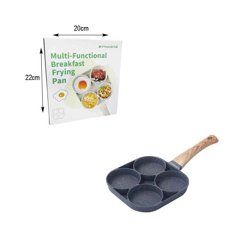 Synamore Τηγάνι Με 4 Θέσεις 17x17cm - Multi-Functional Breakfast Frying Pan