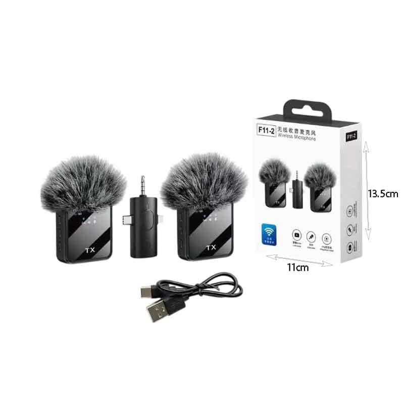 Ασύρματο Μικρόφωνο Lavalier για Κινητό & Κάμερα F11-2 – Wireless Lavalier Microphone for Phone & Camera
