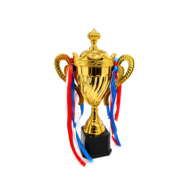 Κύπελλο Βράβευσης Χρυσό με Κορδέλες 28cm - Gold Trophy Cup with Ribbons 28cm