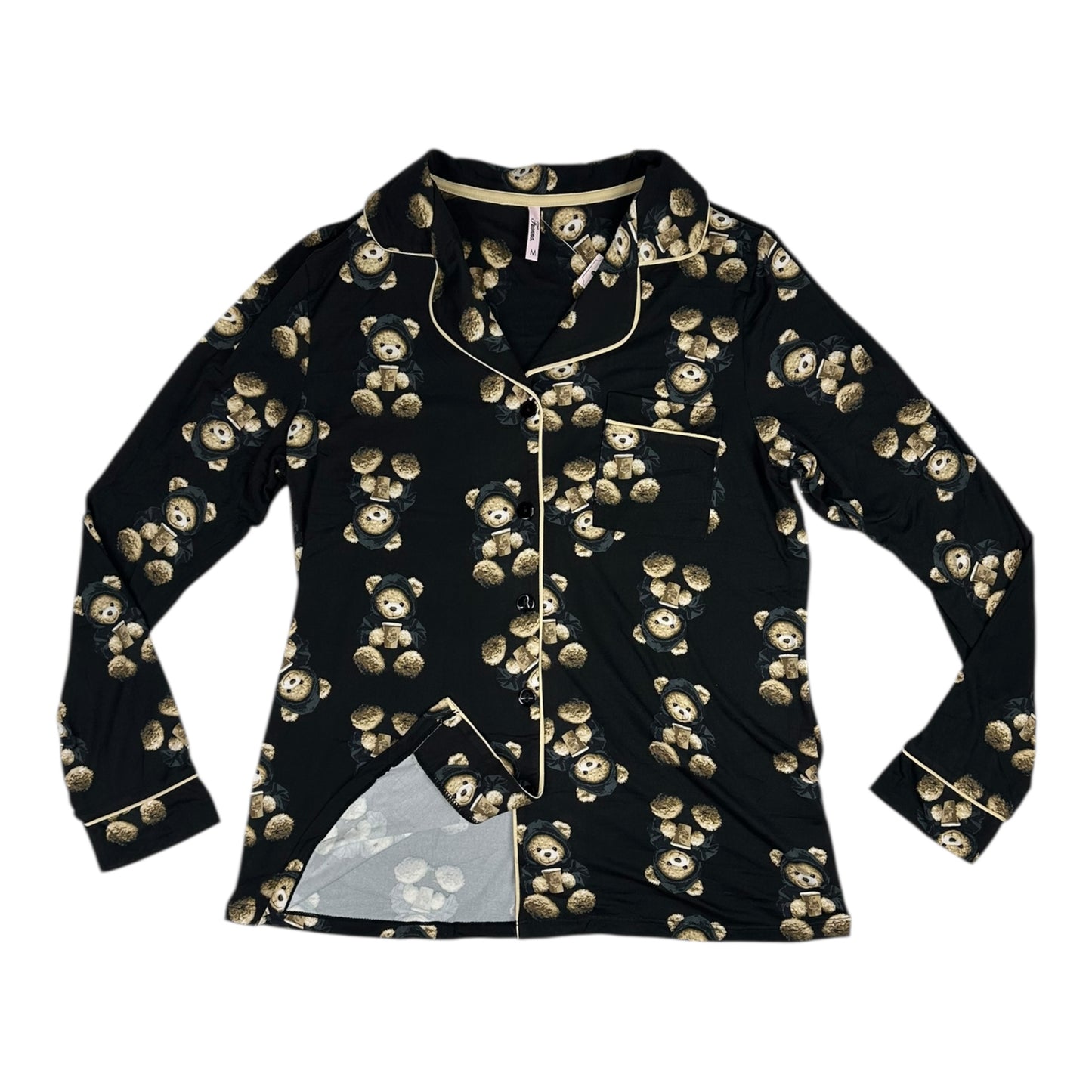 Angel Shopping Γυναικείο Σετ Πιτζάμας Μακρυμάνικη Σχέδιο Αρκουδάκια Μαύρο