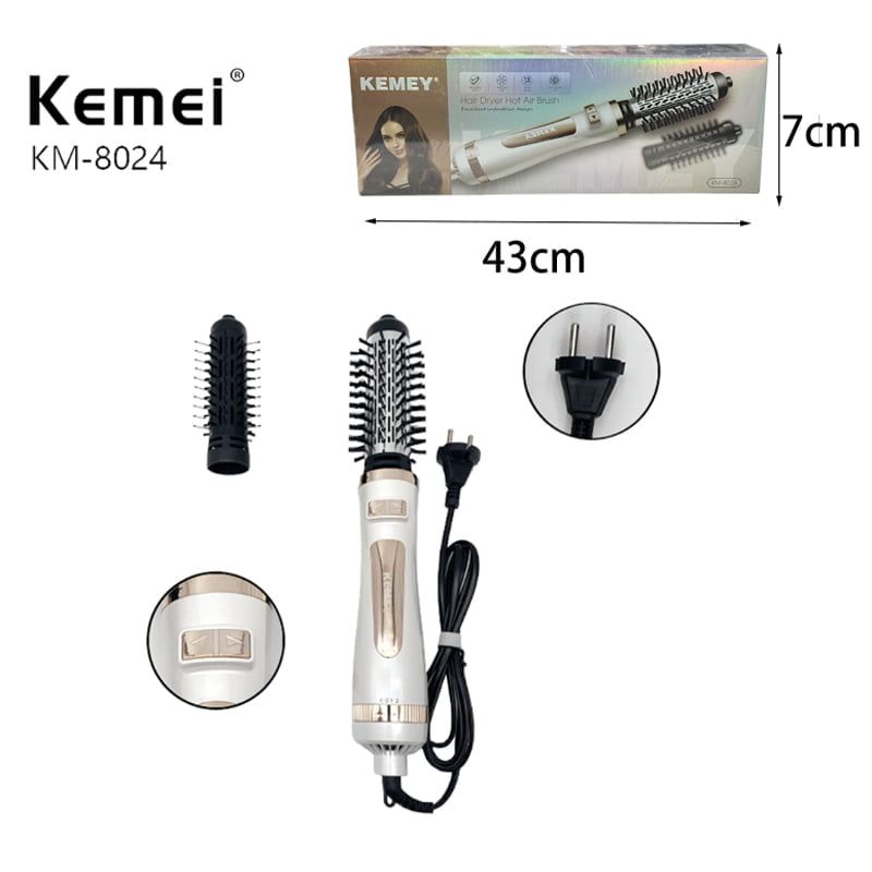 Kemey Ηλεκτρική βούρτσα 800W KM-8024 - Hair Dryer Hot Air Brush