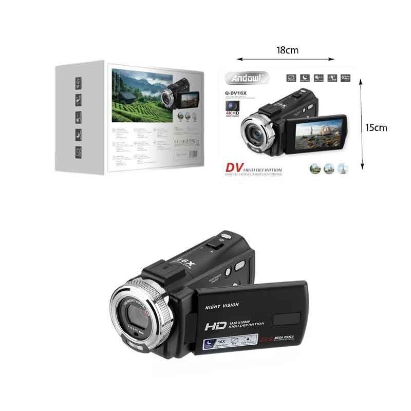 Andowl Ψηφιακή βιντεοκάμερα 1080P HD 20MP TFT LCD 16X 4KDV Q-DV16X