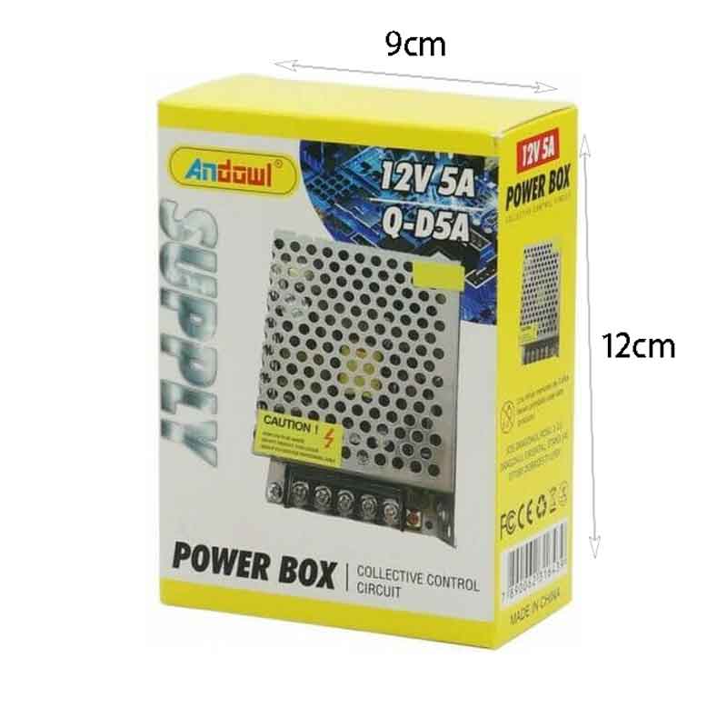 Andowl Τροφοδοτικό Ρεύματος 12V 5A 60W Q-D5A – Power Supply Box