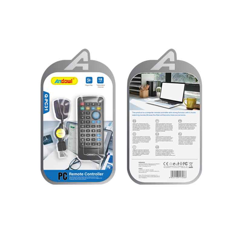 Andowl Τηλεχειριστήριο Υπολογιστή με USB Δέκτη Q-PC31 - PC Remote Controller with USB Receiver