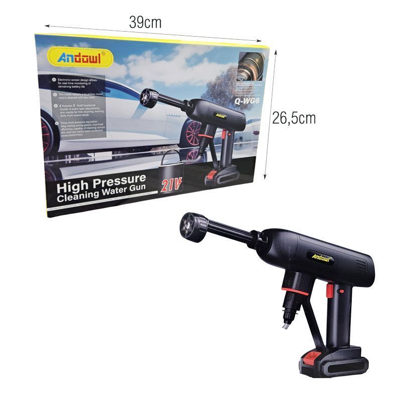 Andowl Πιστόλι Πλυσίματος Υψηλής Πίεσης 21V Q-WG6 - High Pressure Cleaning Water Gun