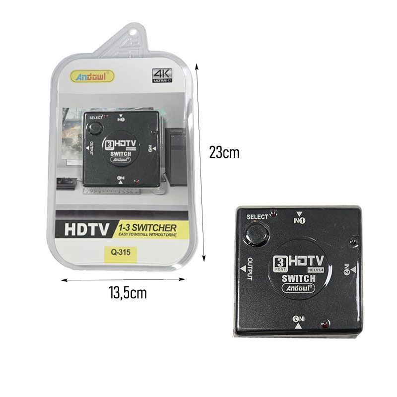Andowl Διακόπτης HDMI 3 Θυρών 4K Q-315 - HDTV 1-3 Switcher