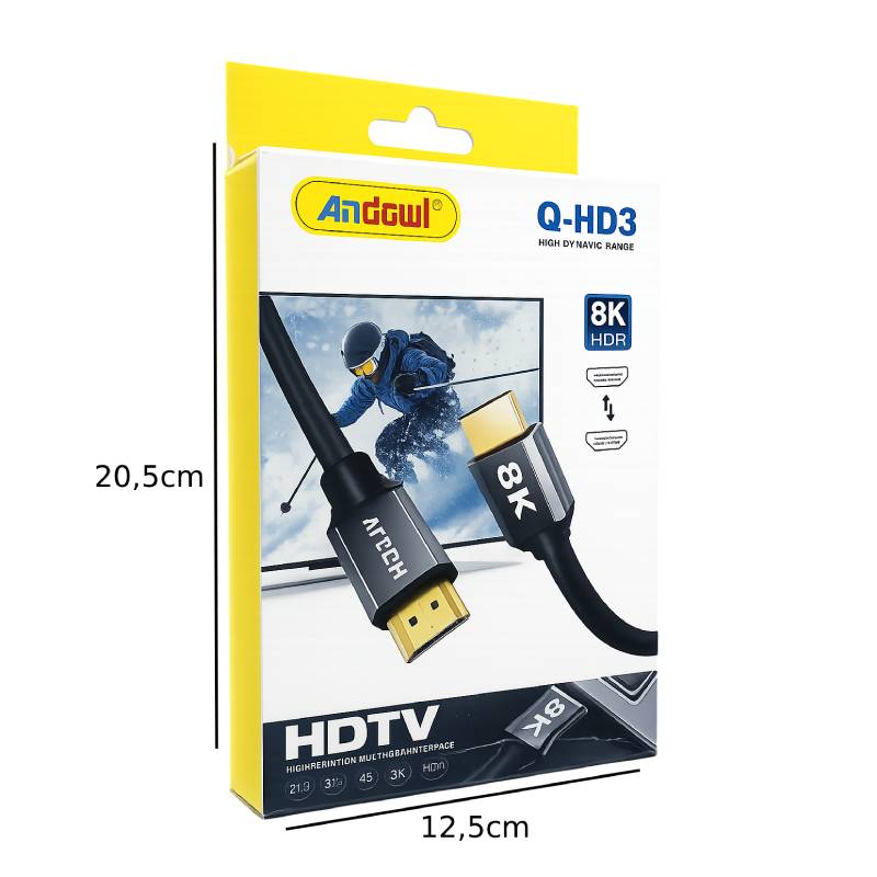 Andowl Καλώδιο HDMI 2.1 8K HDR 3m Q-HD3 - HDMI 2.1 8K HDR Cable