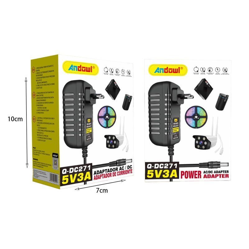 Andowl Universal Τροφοδοτικό 5V3A Q-DC271 - AC/DC Power Adapter