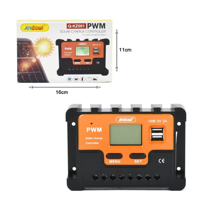 Andowl Q-KZ001 Ρυθμιστής Φόρτισης PWM 12V/24V 15A - Solar charge controller