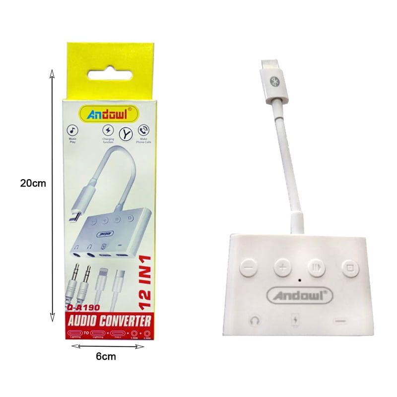 Andowl Αντάπτορας Ήχου 12 σε 1 για iPhone Q-A190 - 12in1 Audio Converter