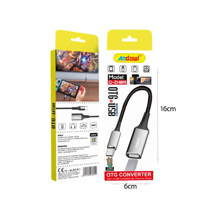 Andowl Αντάπτορας OTG USB C σε USB Q-ZH019 - Converter OTG USB C to USB