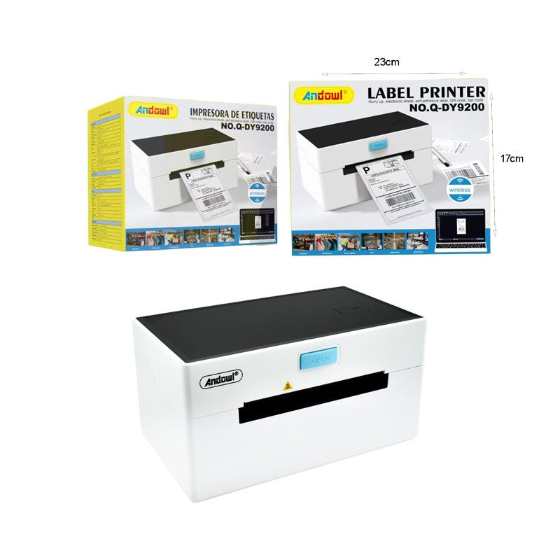 Andowl Ασύρματος θερμικός εκτυπωτής 104mm 203DPI με USB/LAN/Bluetooth Q-DY9200 - Label Printer