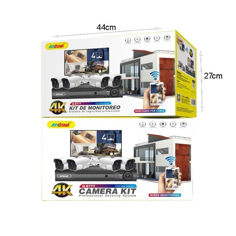 Andowl Ολοκληρωμένο Σύστημα CCTV με 4 Κάμερες Q-S777 - Camera Kit Professional Security System