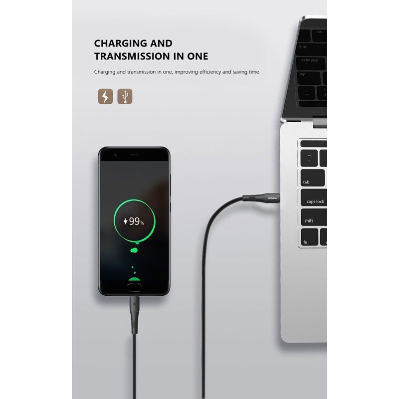 Andowl Καλώδιο Δεδομένων Type-C σε Lightning 1m 3A Q-SJ202 - Data Cable