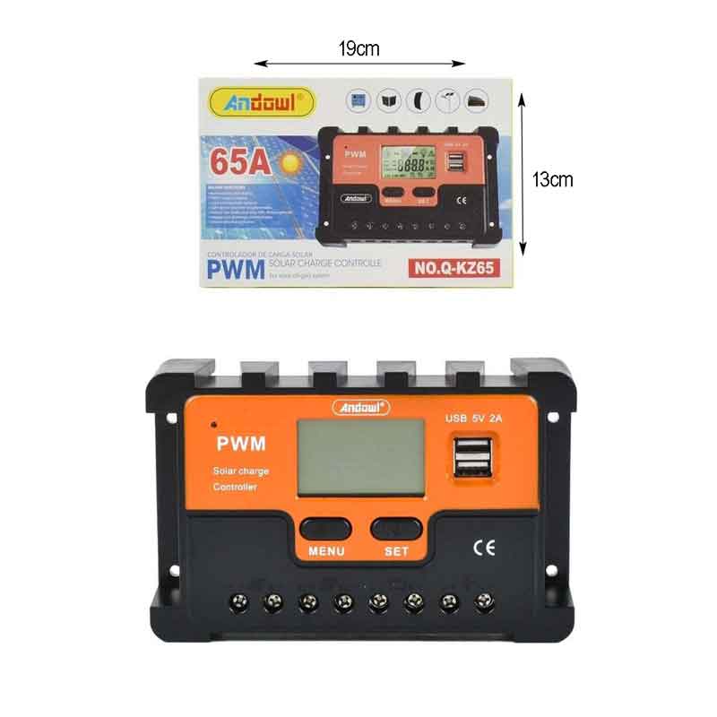 Andowl Ρυθμιστής Φόρτισης PWM 24V 65A Q-KZ65 - Solar Charge Controlle