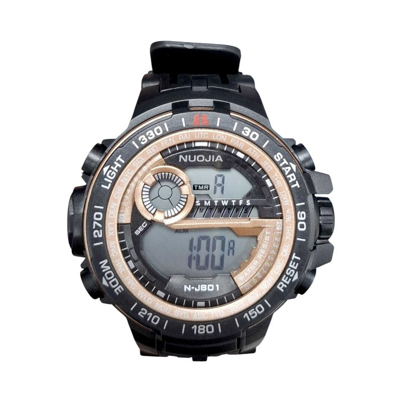 Ψηφιακό ρολόι χειρός - NJ801 - Nuojia - 115180 - Black/Gold