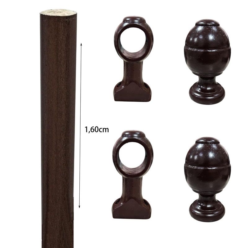Σετ ξύλινο κουρτινόξυλο - Wooden Rod Set