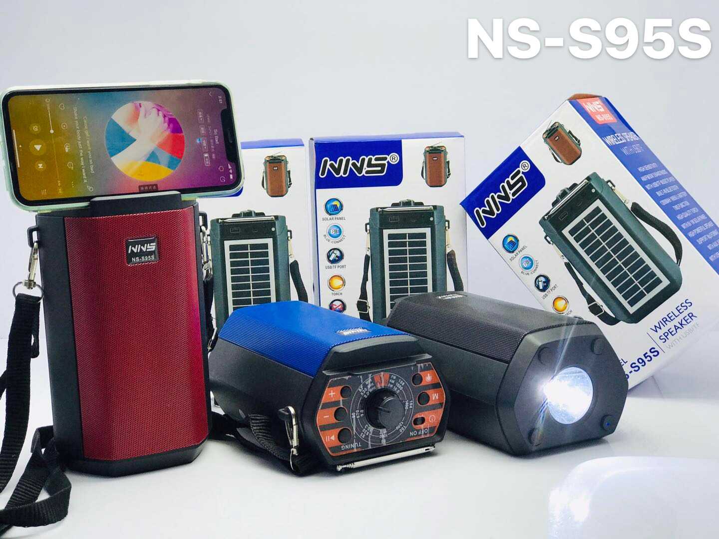 Ασύρματο ηχείο Bluetooth με ηλιακό πάνελ & φακό - NS95S - 881384