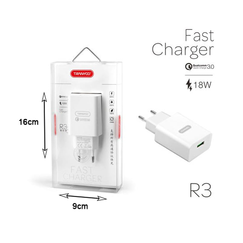 TRANYOO 18W γρήγορος φορτιστής QC3.0 R3 – Fast charger