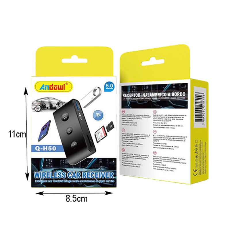 Andowl Ασύρματος Δέκτης Αυτοκινήτου Q-H50 Bluetooth– Wireless Car Receiver