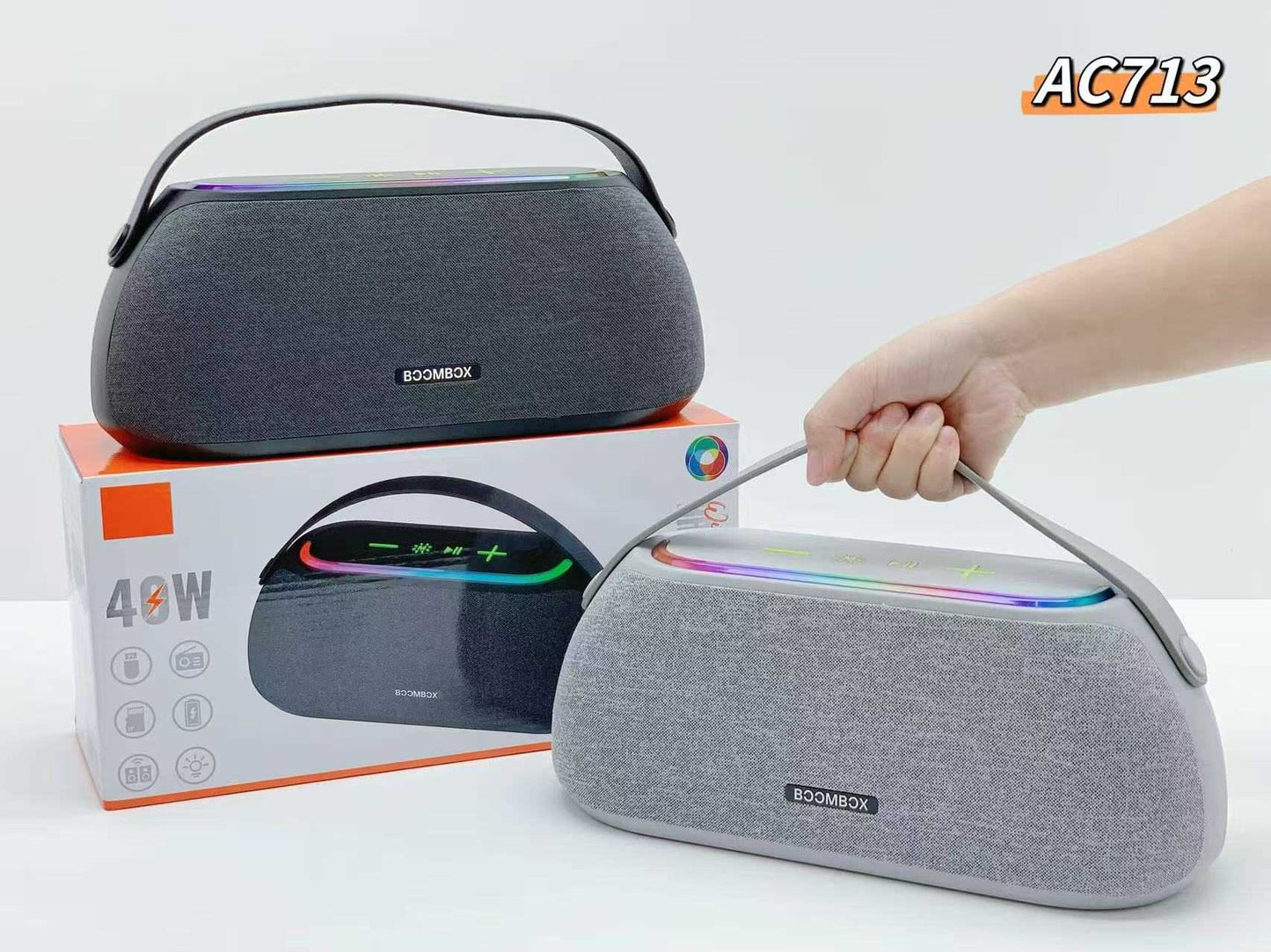 Ασύρματο ηχείο Bluetooth - Boombox - AC713 - 237139 - Grey