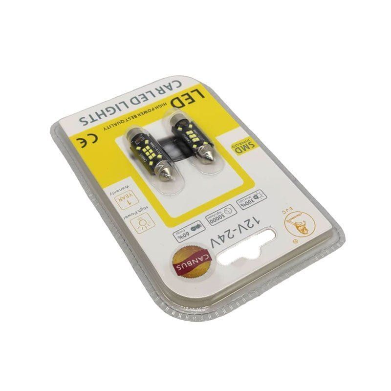 EJC Λάμπες Αυτοκινήτου Canbus LED 12V 2016-T10 39mm 2τμχ ψυχρό φως - LED light