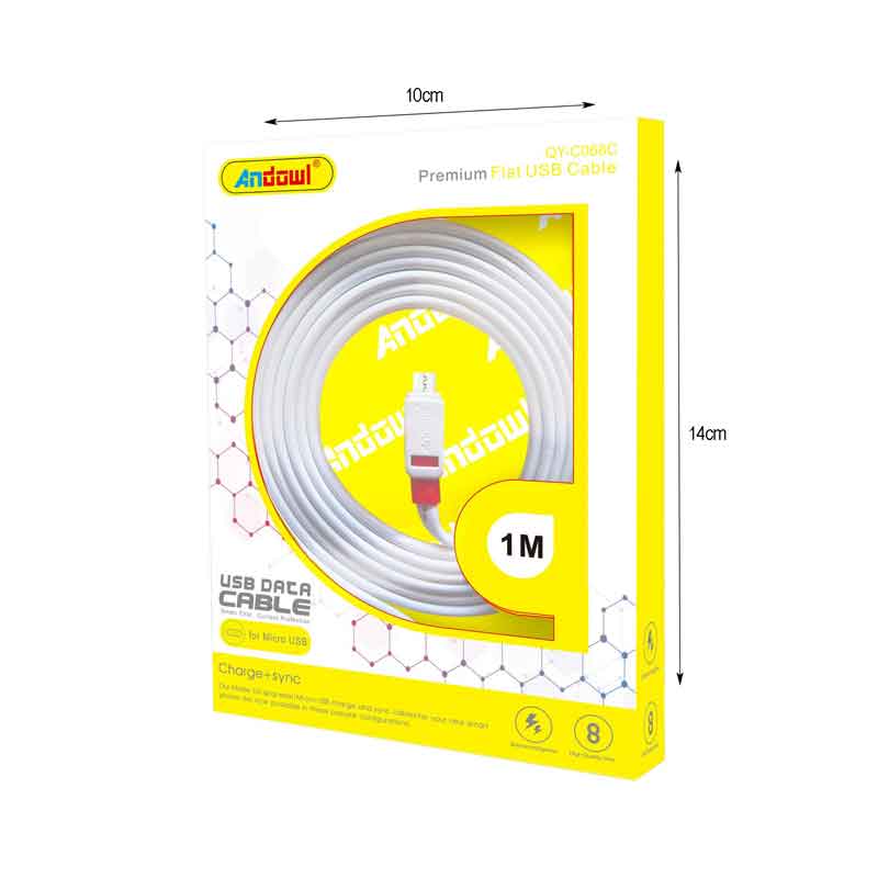 Andowl Καλώδιο μεταφοράς δεδομένων USB 2.0 1m Lightning QY-C068C - Data Cable