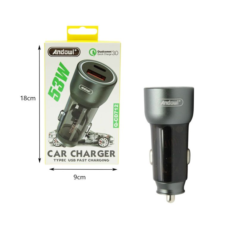 Andowl Φορτιστής Αυτοκινήτου 53W Q-CD712 - Car Charger
