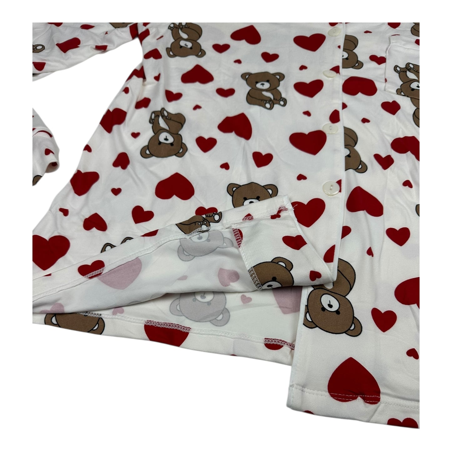 Angel Shopping Γυναικείο Σετ Πιτζάμας Μακρυμάνικη Σχέδιο Καρδιές Λευκό