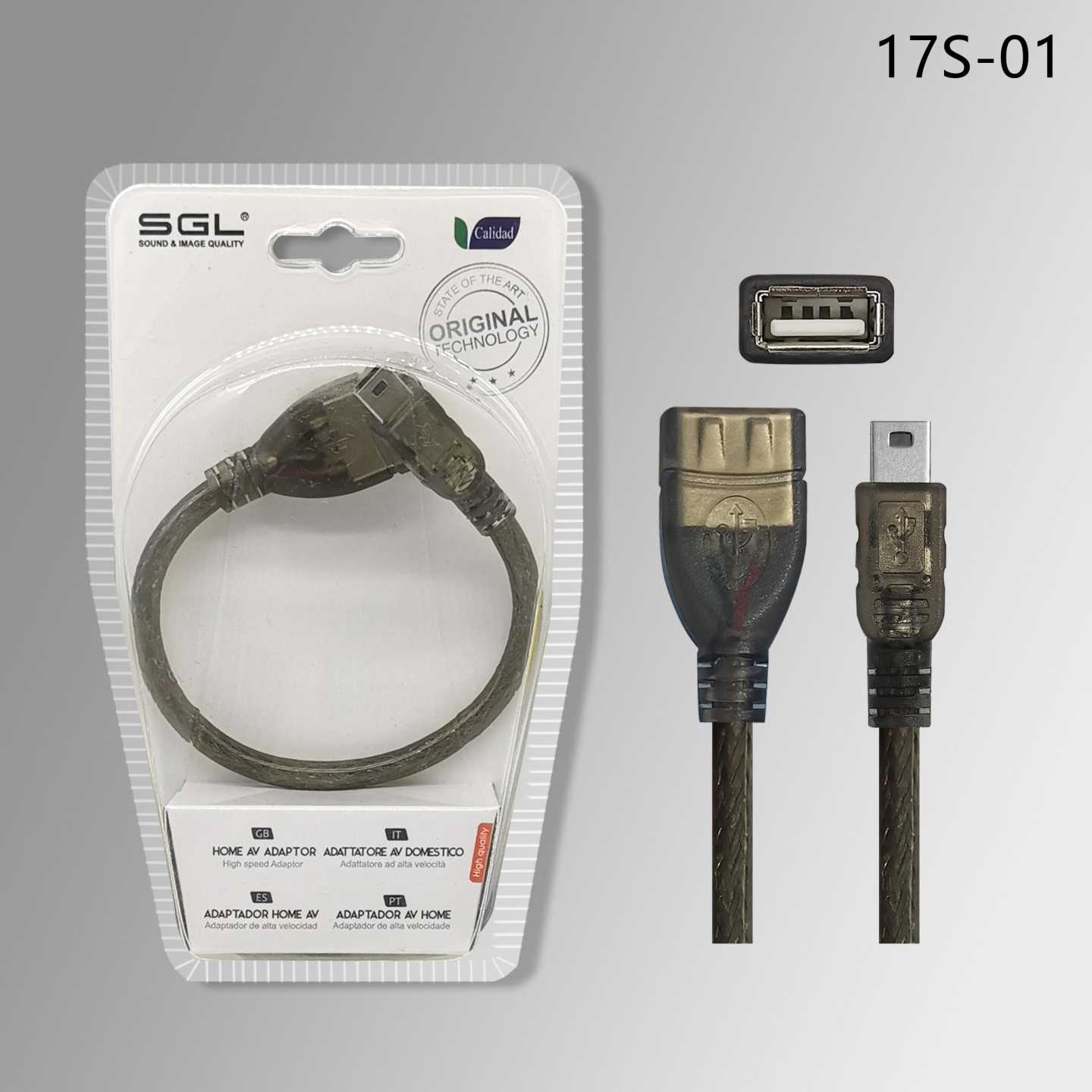 Αντάπτορας καλώδιο - USB-A female/Micro USB - 17S-01 - 20cm - 098111