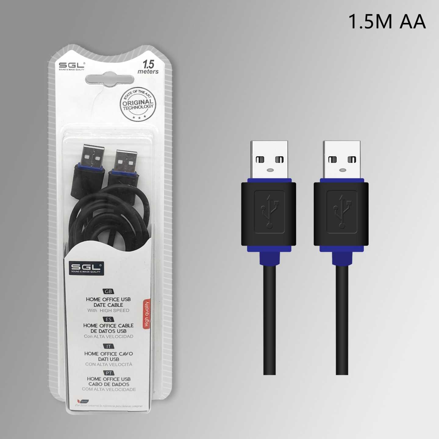 Καλώδιο USB 2.0 - Male/Male - 1.5m - 097275