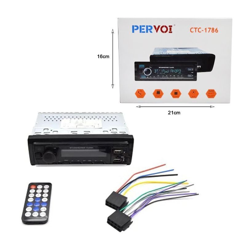 PerVoi MP3 player αυτοκινήτου FM, USB, SD Card, Aux CTC-1786 - Car MP3 player