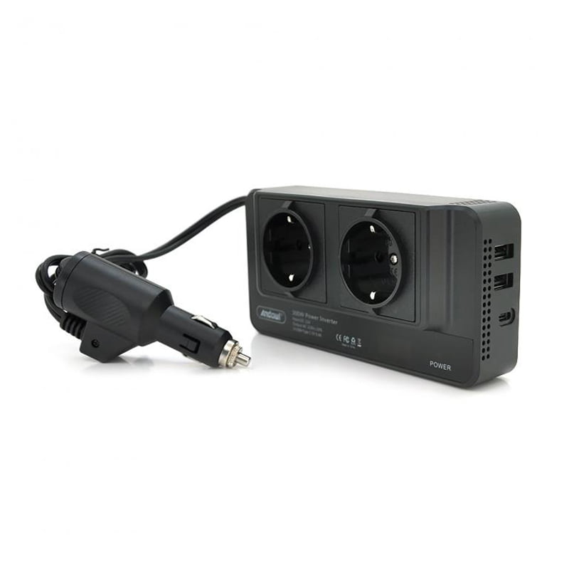 Andowl Inverter Αυτοκινήτου Τροποποιημένου Ημιτόνου 300W για 12V DC με 2xUSB Q-CC8200 – Power Inverter