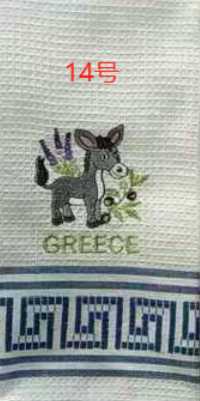 Πετσέτα ποτηρόπανο Souvenir με κέντημα - Σετ 12pcs - Greece - 416143