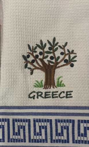 Πετσέτα ποτηρόπανο Souvenir με κέντημα - Σετ 12pcs - Greece - 416235