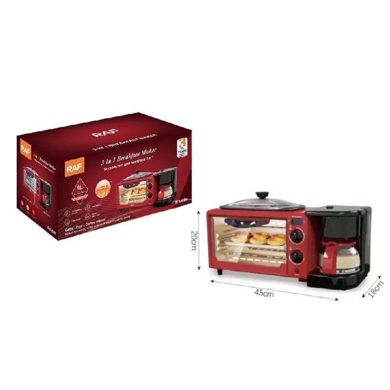 RAF 3 σε Ηλεκτρικός φούρνος με καφετιέρα R.5308R - 3 in 1 Breakfast Maker