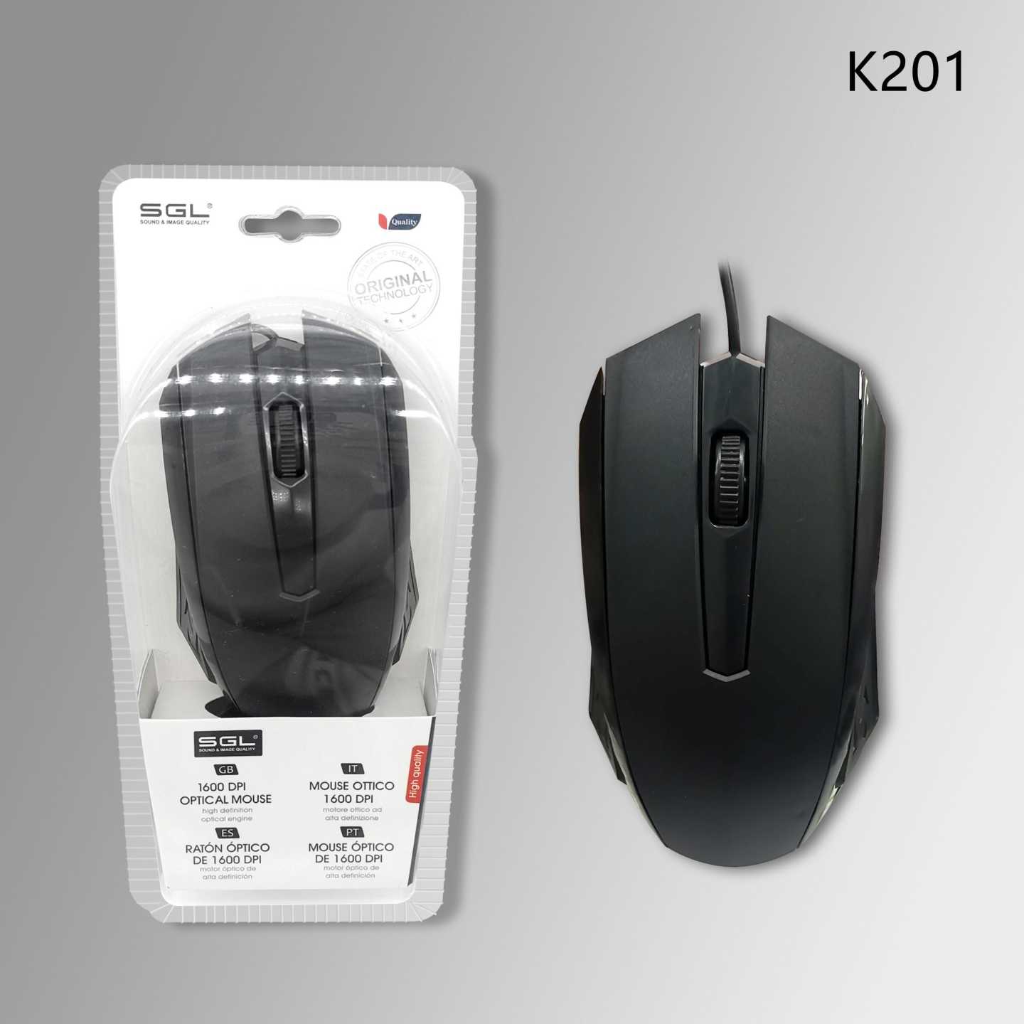 Ενσύρματο ποντίκι Η/Υ - K201 - 098937 - Black