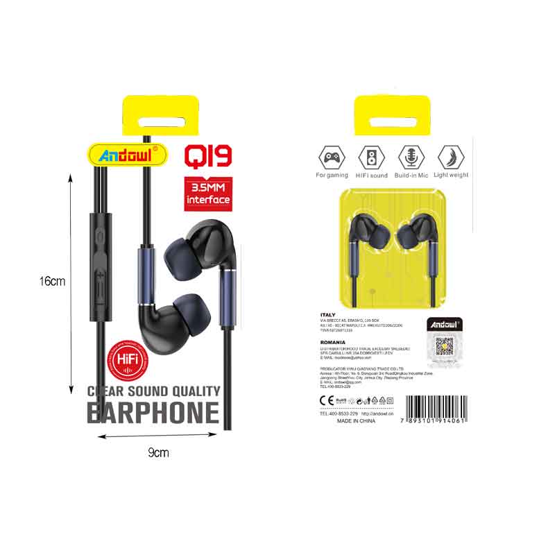 Andowl Ενσύρματα Ακουστικά με AUX 3.5mm Q19 - Earphone