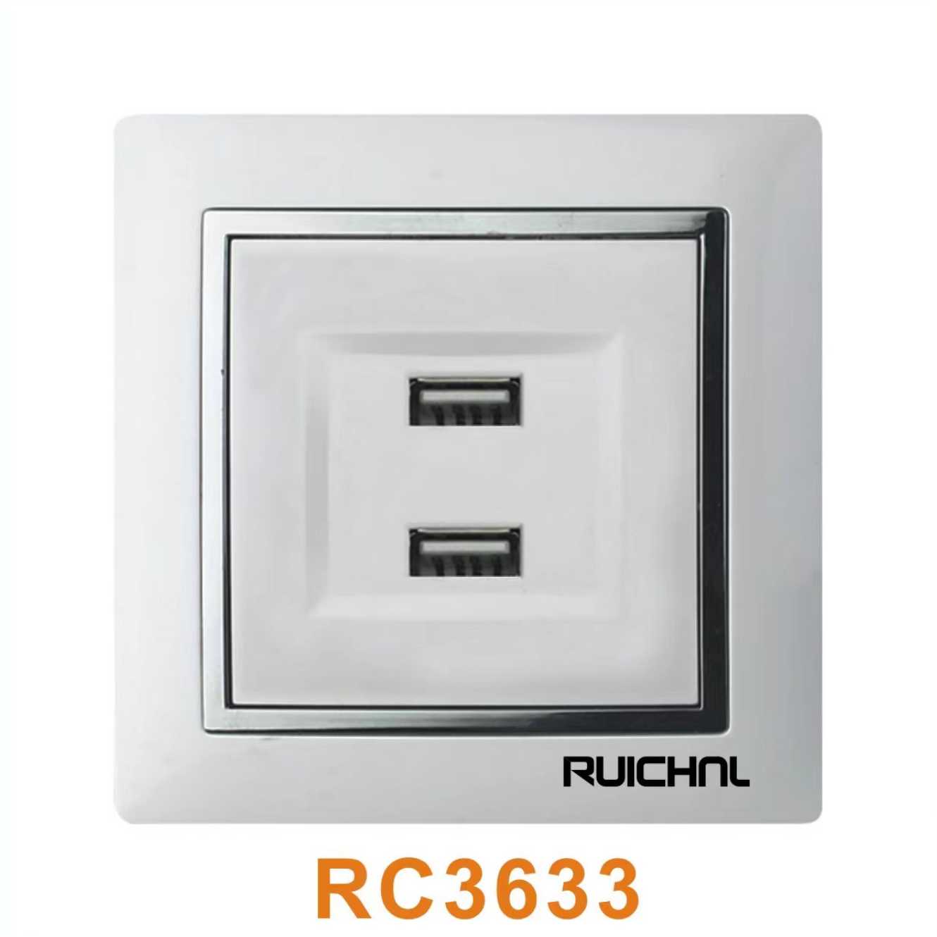 Πρίζα τοίχου με 2 θύρες USB - Χωνευτή - RC3633 - 363303