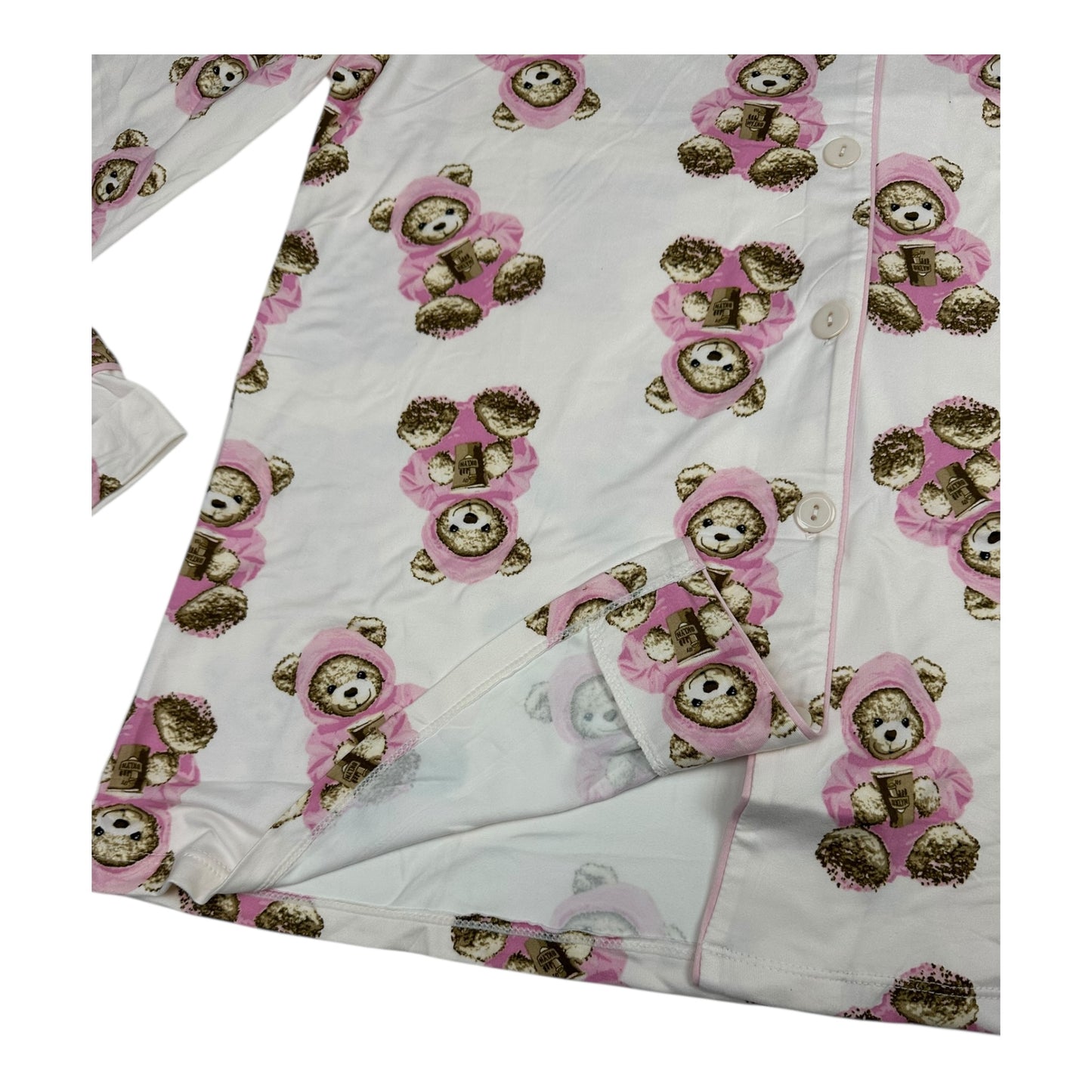 Angel Shopping Γυναικείο Σετ Πιτζάμας Μακρυμάνικη Σχέδιο Αρκουδάκια Λευκό